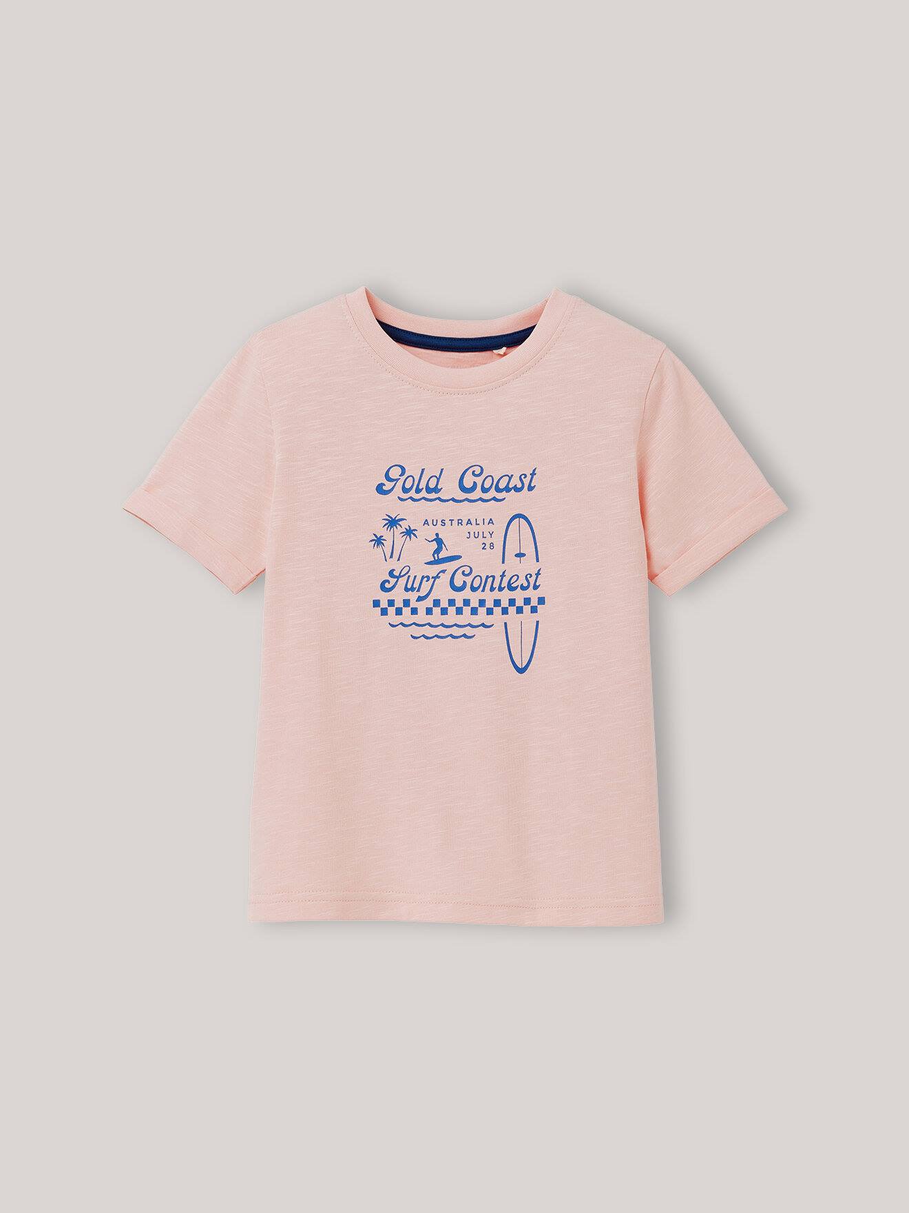 T-shirt Imprimé En Coton Biologique Rose