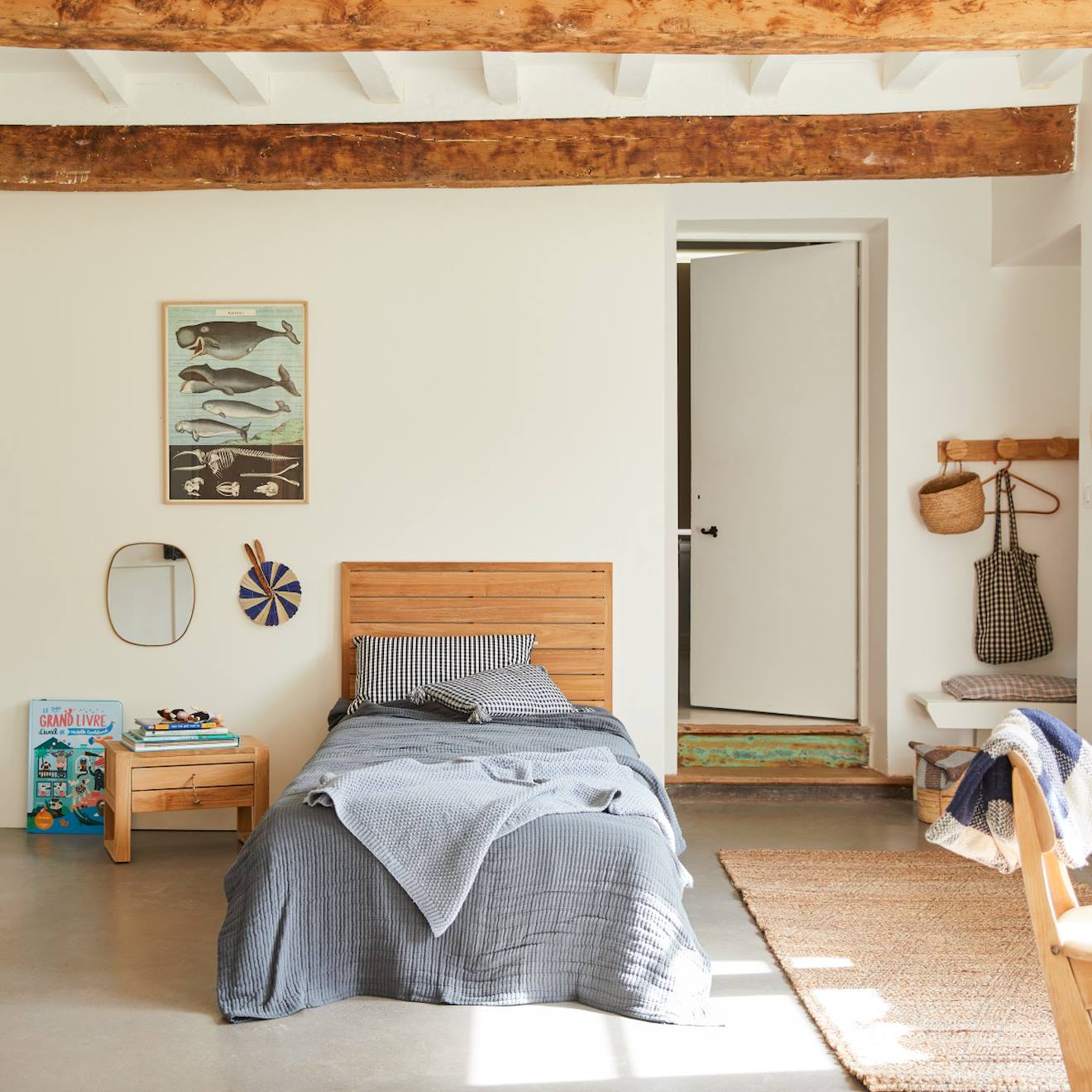 Tête De Lit Enfant En Bois De Teck 95 Minimalys Marron Clair (Tikamoon) - Image 1