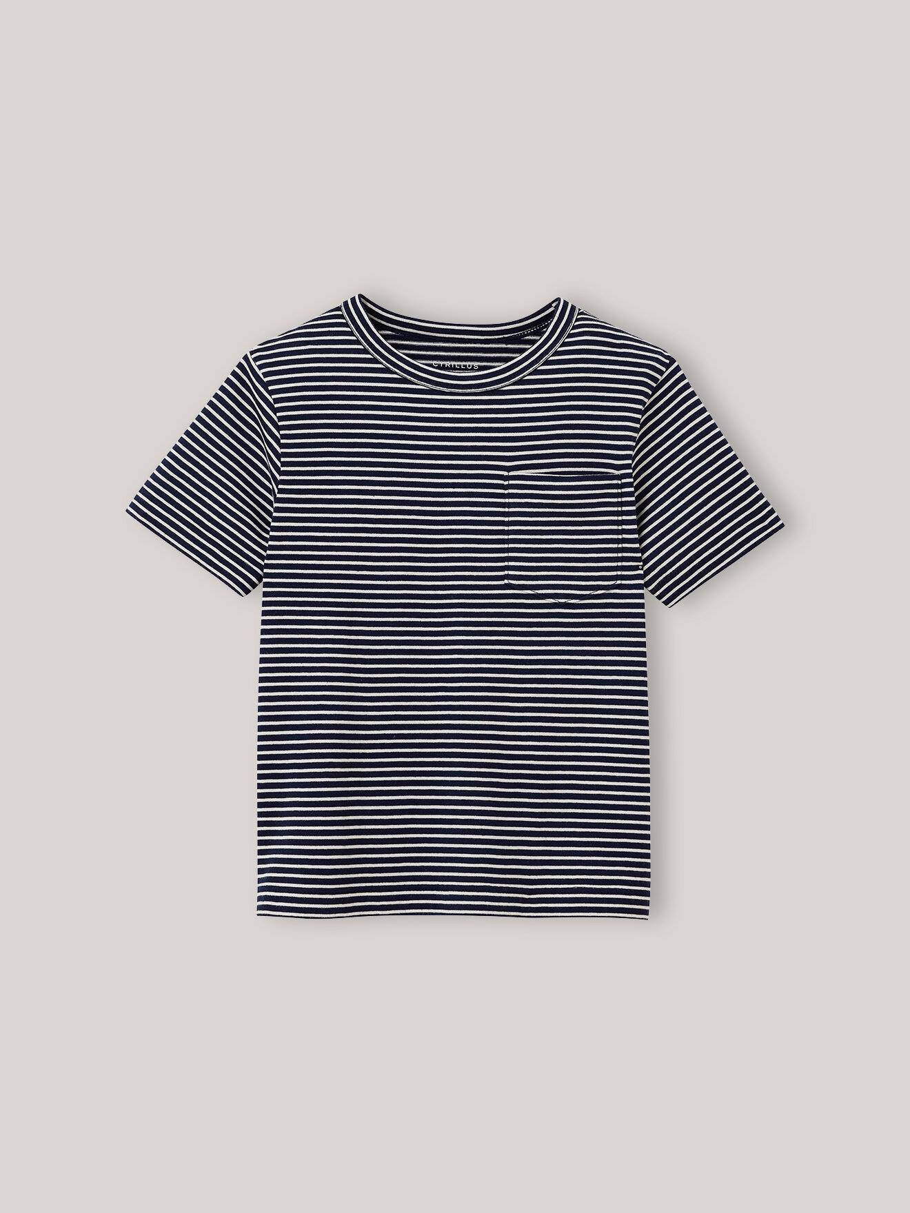 T-shirt Rayé En Coton Biologique Rayre Bleue