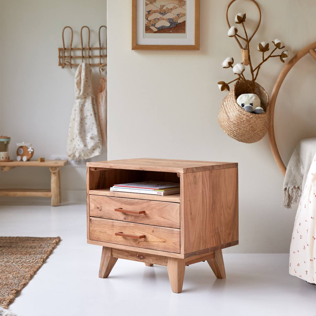 Chevet Enfant En Bois D'acacia Oslo Naturel