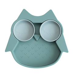 Assiette à compartiments ventousée en silicone hibou  - vertbaudet enfant