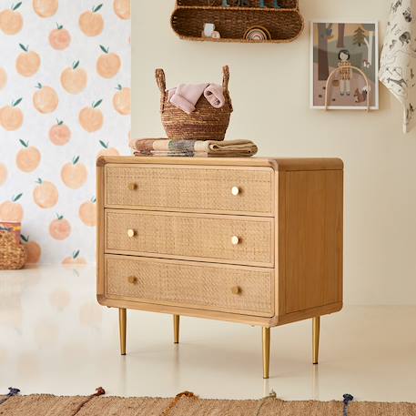 Tikamoon - Commode Enfant En Bois De Chêne 3 Tiroirs Côme Naturel