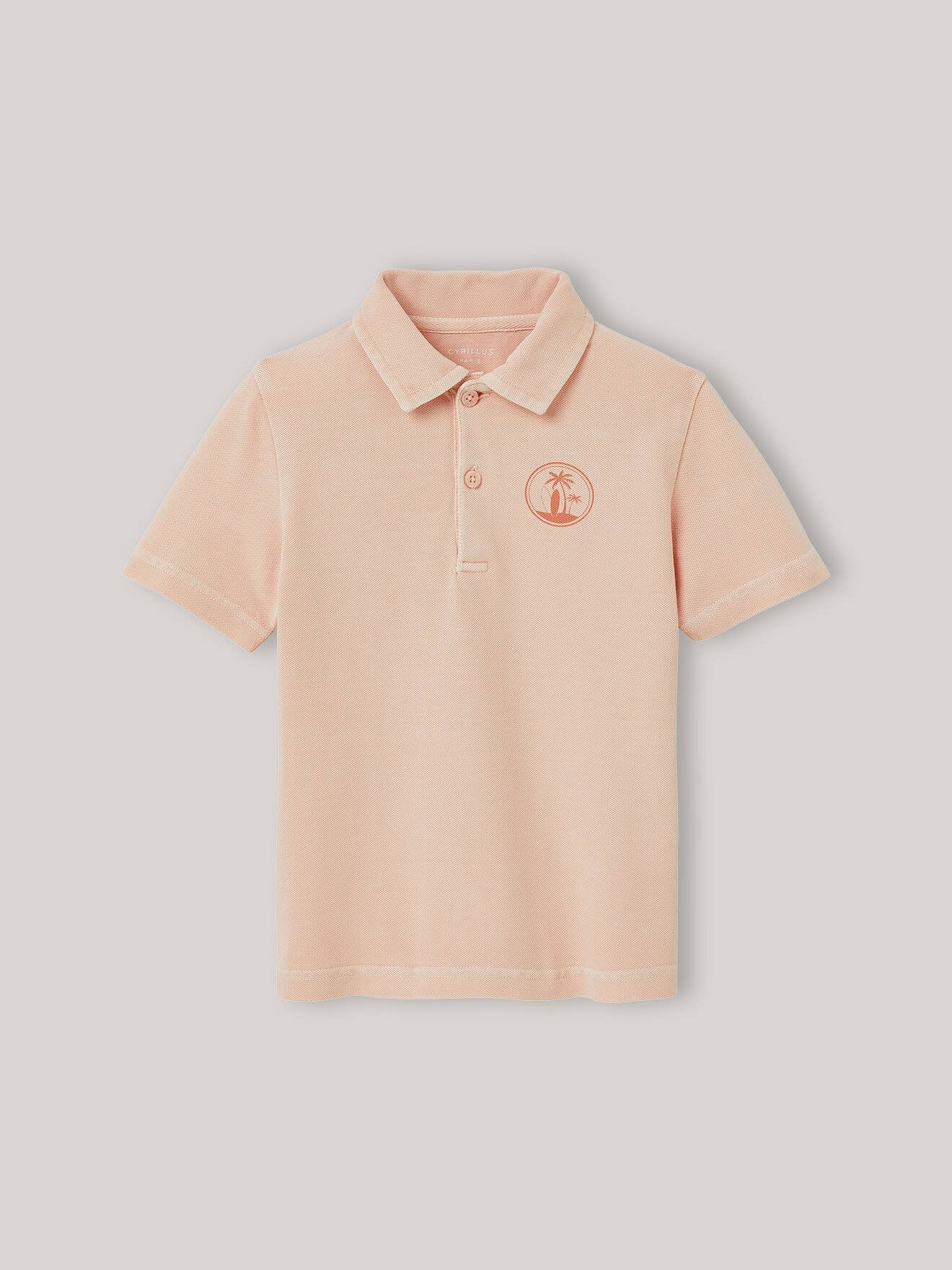 Polo En Maille Piquée En Coton Biologique Peach