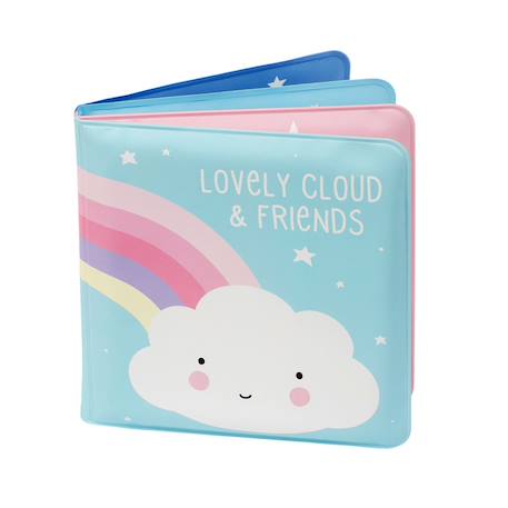 A Little Lovely Company - Livre De Bain Pour Enfant Lovely Cloud Et Ses Amis Bleu