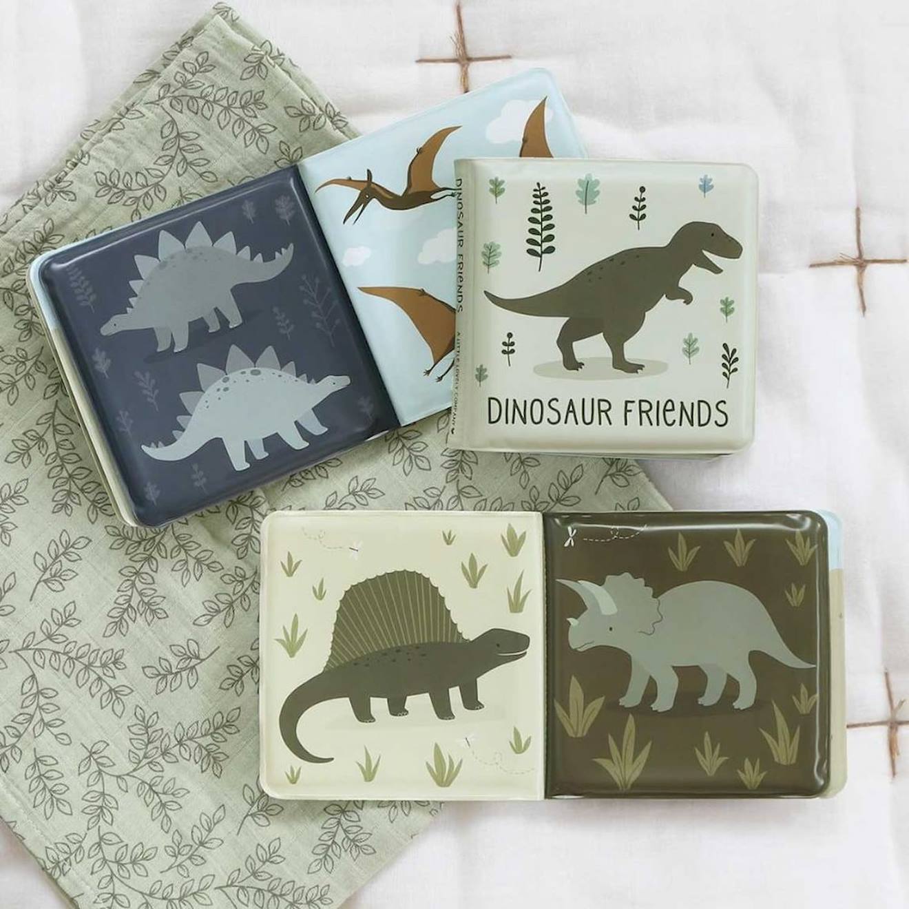Livre De Bain Pour Enfant Nos Amis Dinosaures Vert (A Little Lovely Company) - Image 1