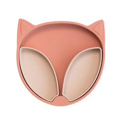 Assiette à compartiments ventousée en silicone renard  - vertbaudet enfant