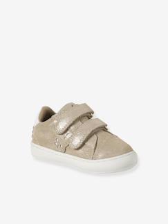 Chaussures-Chaussures bébé 17-26-Baskets bébé-Baskets bébé fille cuir à scratchs