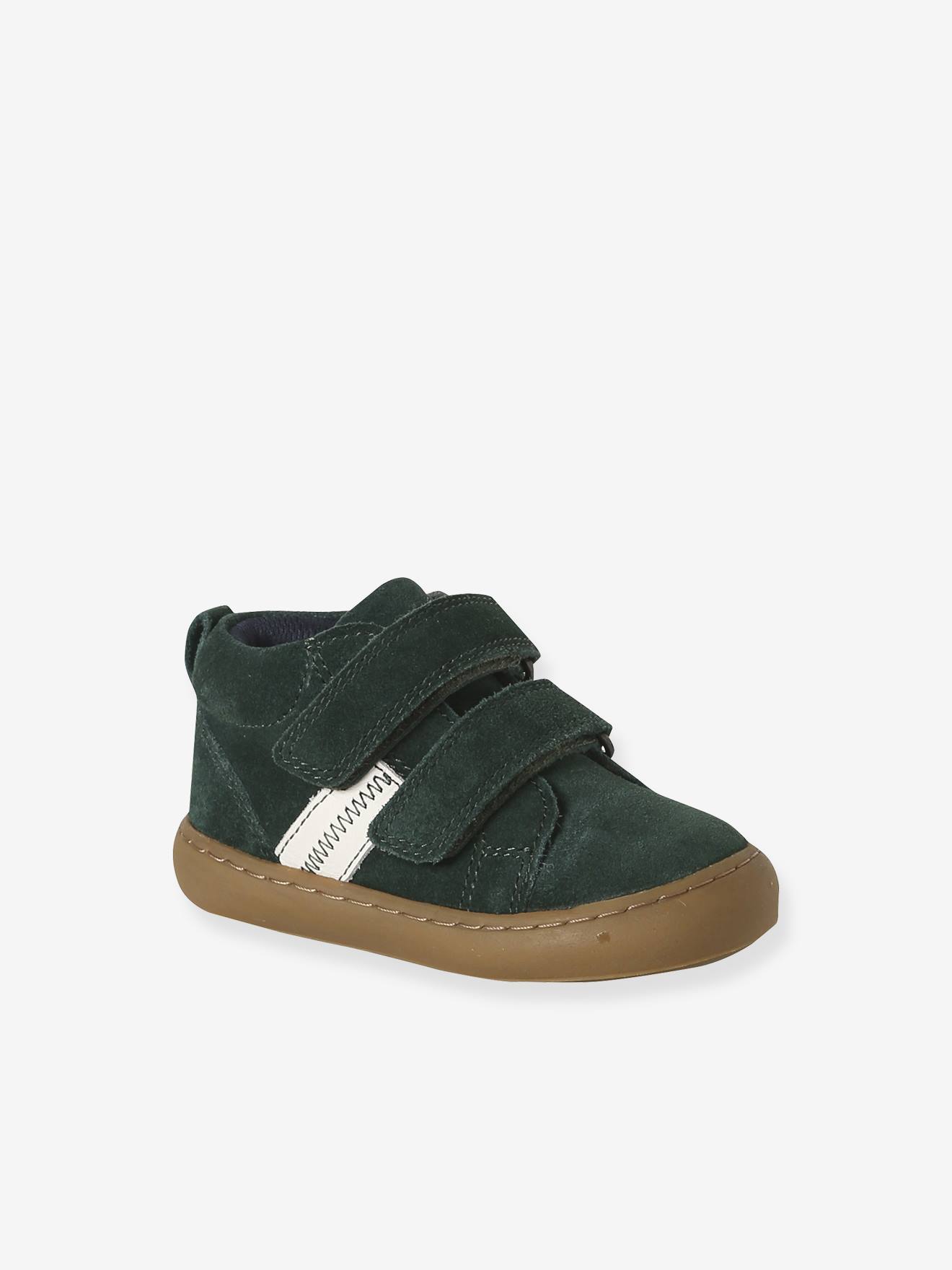 Baskets bb garon cuir scratchs vert 25 €