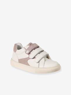 Chaussures-Baskets enfant fille cuir à scratchs
