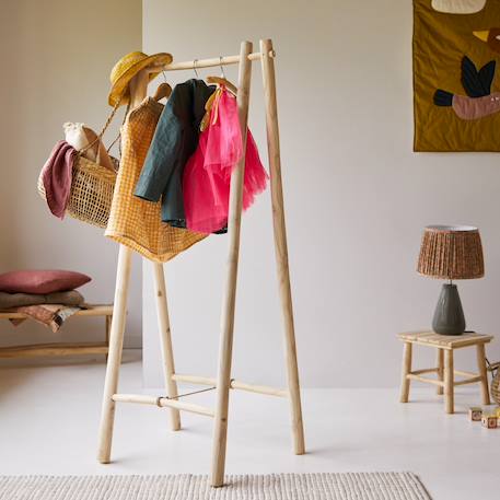 Tikamoon - Portant Simple Enfant En Bois De Teck 160 Kilim Naturel