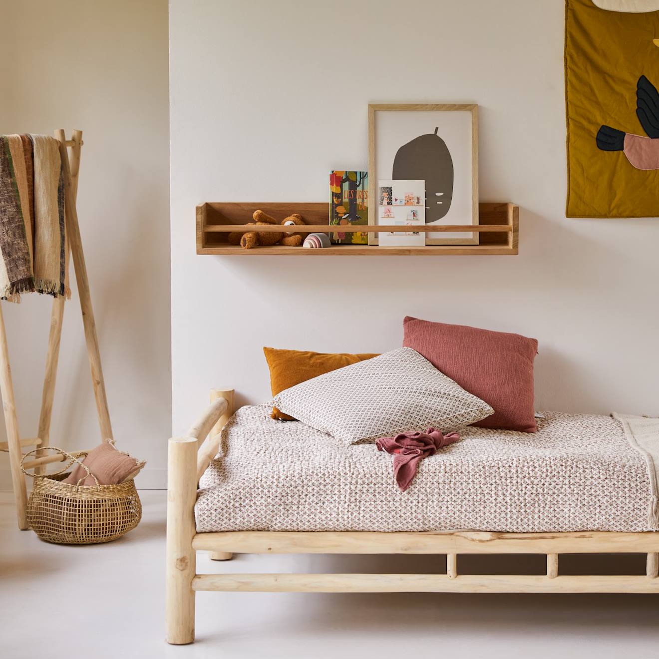 Etagère Murale Enfant En Bois De Teck Ugo 100 Naturel (Tikamoon) - Image 2