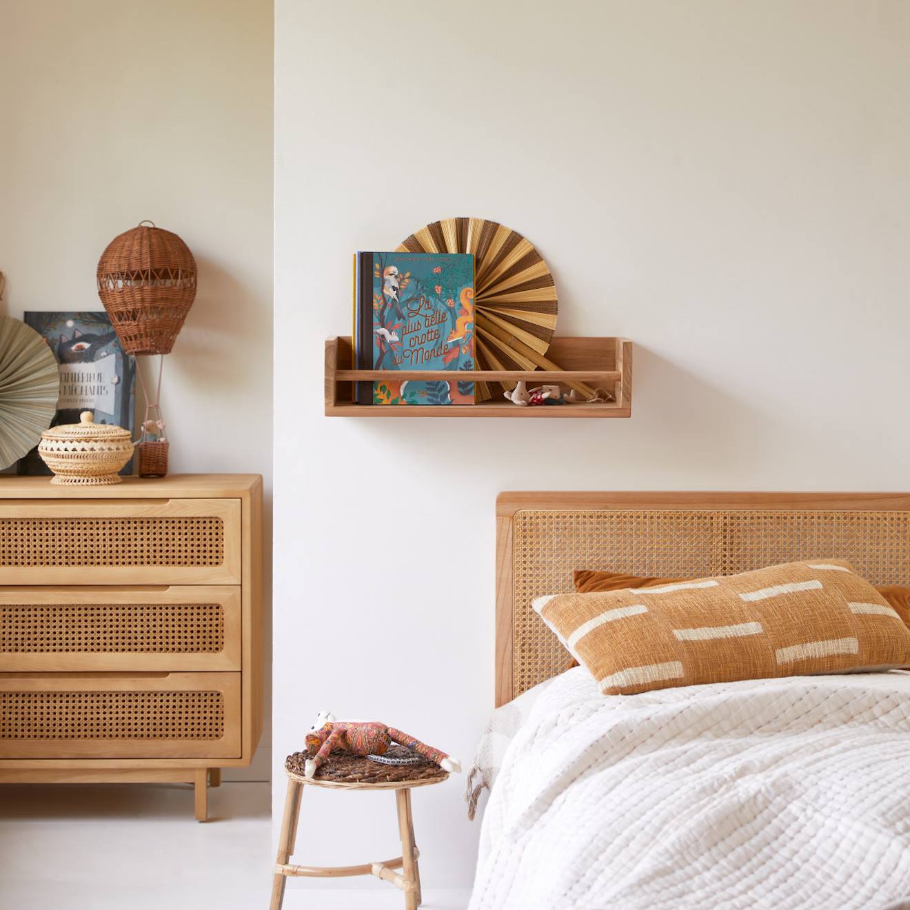 Etagère Murale En Bois De Teck Ugo 60 Naturel (Tikamoon) - Image 1