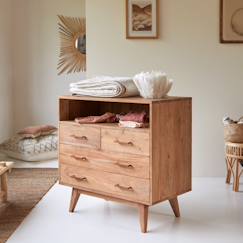 Puériculture-Tables à langer-Commode enfant en bois d'acacia 4 tiroirs oslo