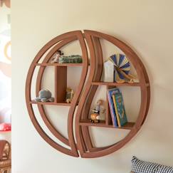 Chambre et rangement-Etagère murale enfant en bois de teck 100 ying yang