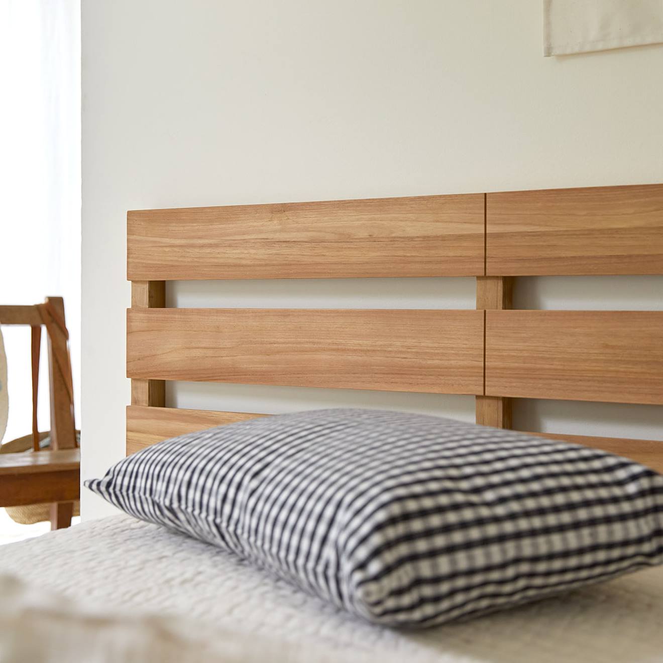 Tête De Lit Enfant En Bois De Teck 135 Urbain Marron Clair