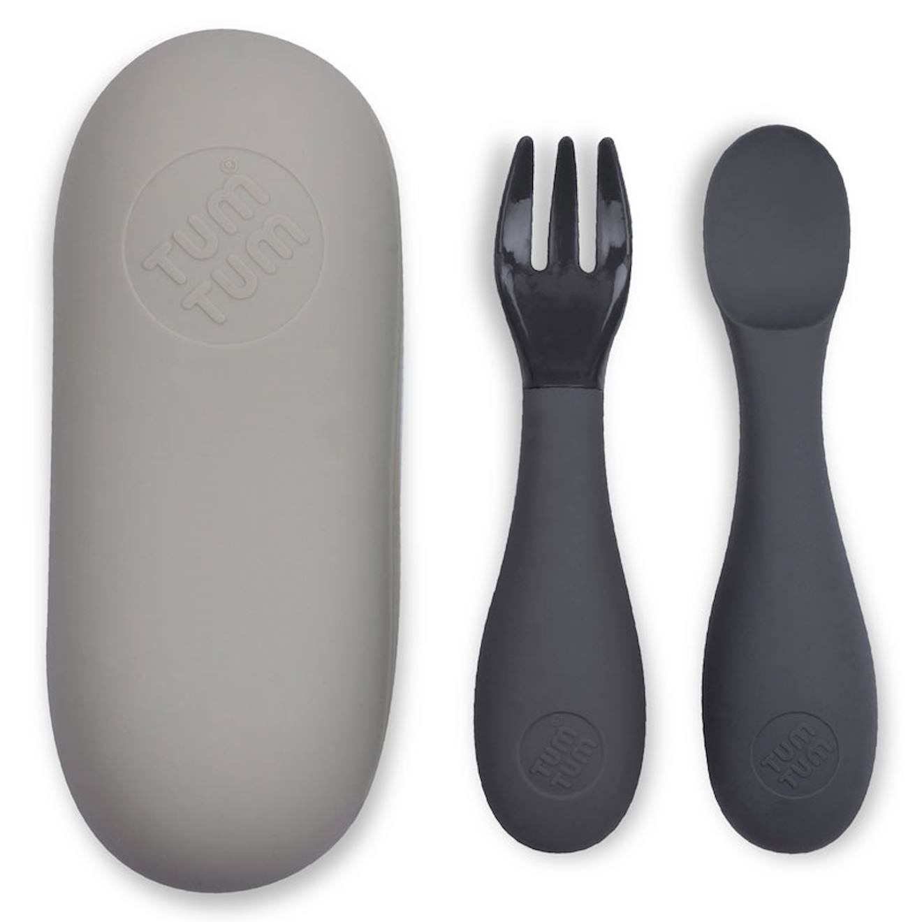Set De Couverts En Silicone Gris Gris