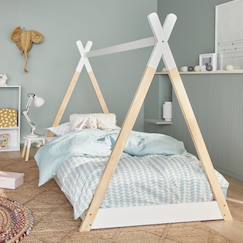 -Lit tipi enfant  bois de pin sommier à lattes inclus tobias