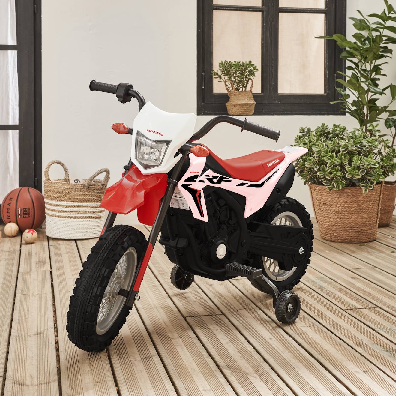 Moto Électrique Enfant Honda 1 Place 6v Honda Motocross Blanc
