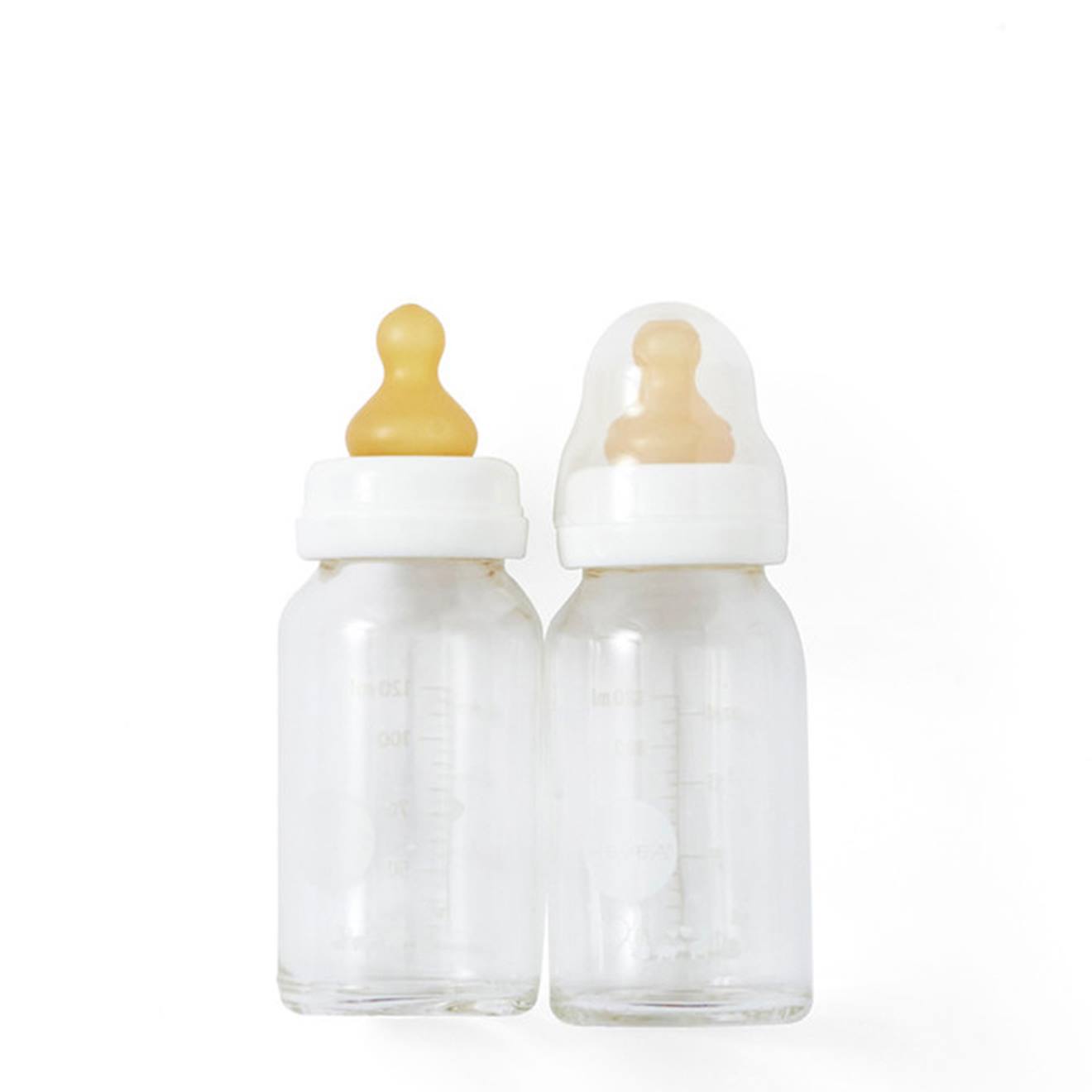 Lot De 2 Biberons En Verre 120ml Blanc