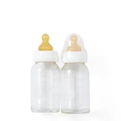 Puériculture-Repas-Biberonnerie-Lot de 2 biberons en verre 120ml