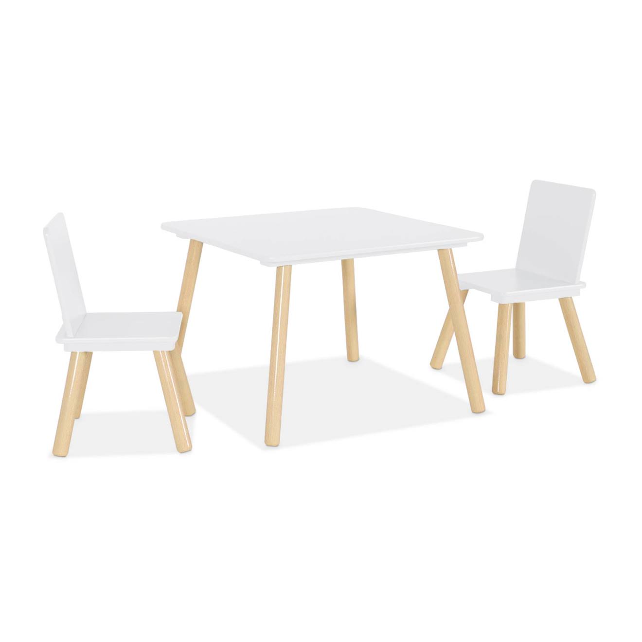 Table Carrée Enfant Bois De Pin 2 Assises - Judith Blanc (sweeek) - Image 1