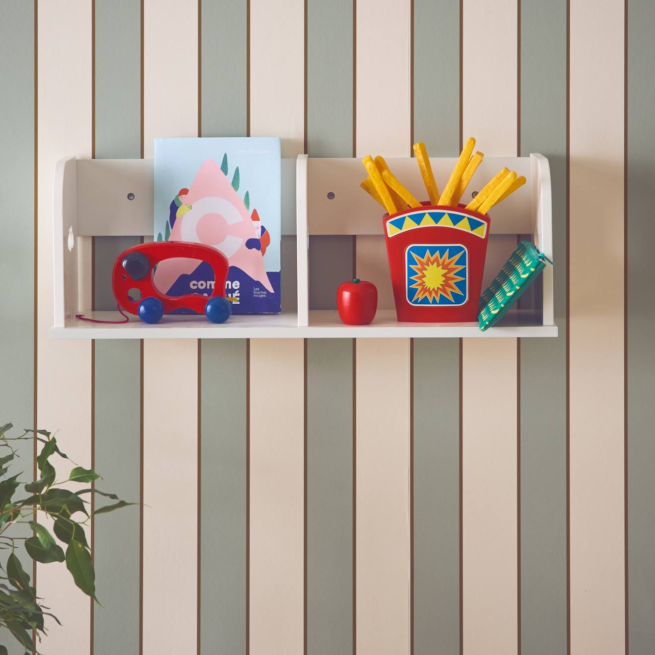 Etagère Murale Rangement Chambre Enfant 60cm Nephos Blanc