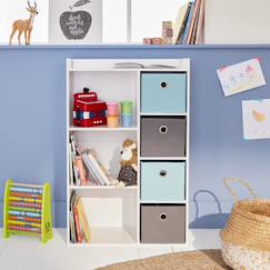 Meuble de rangement pour enfant, blanc - camille - avec 7 compartiments et 4 paniers  - vertbaudet enfant