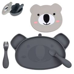 Assiette + bol ventousés en silicone koala  - vertbaudet enfant