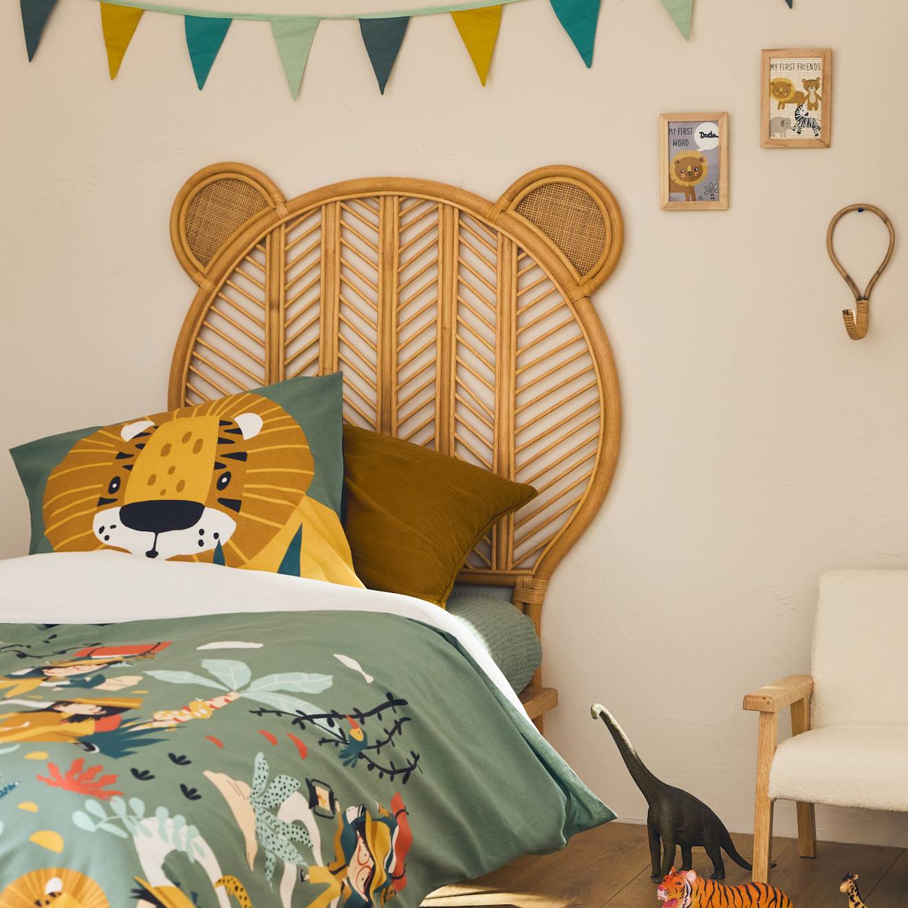 Tête De Lit Bohème Rotin Chambre Enfant 90 X 100cm Nias Naturel
