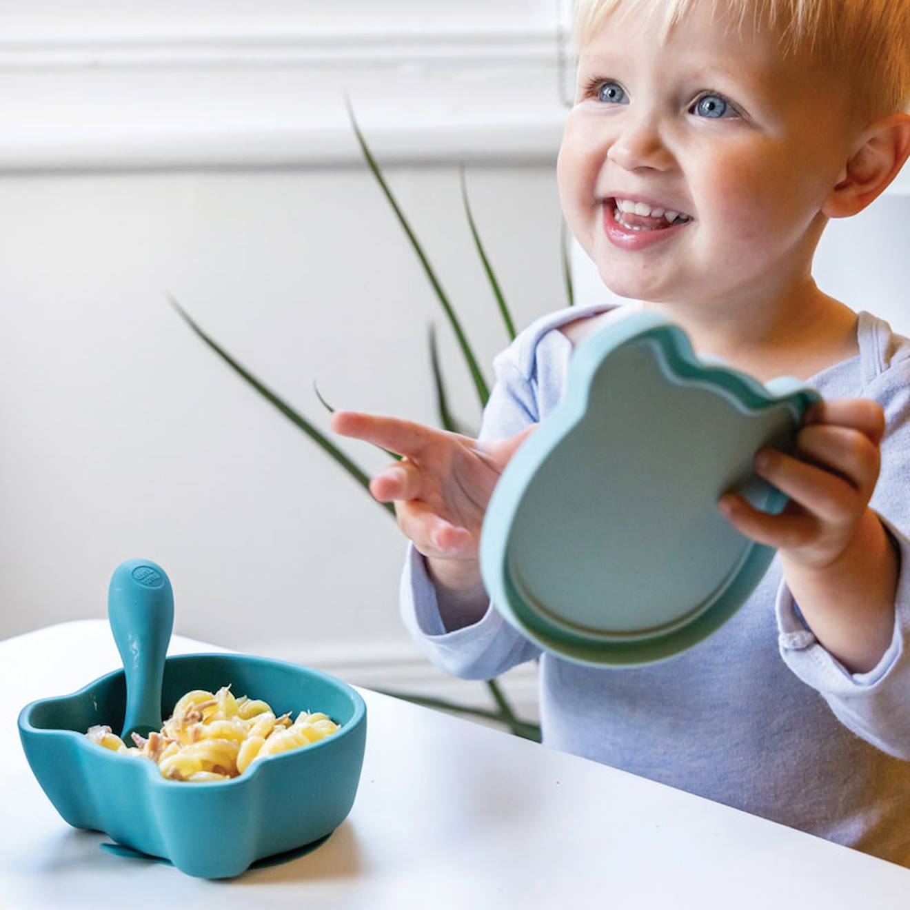 Assiette + Bol Ventousés En Silicone Ourson Bleu Bleu (TUMTUM) - Image 2