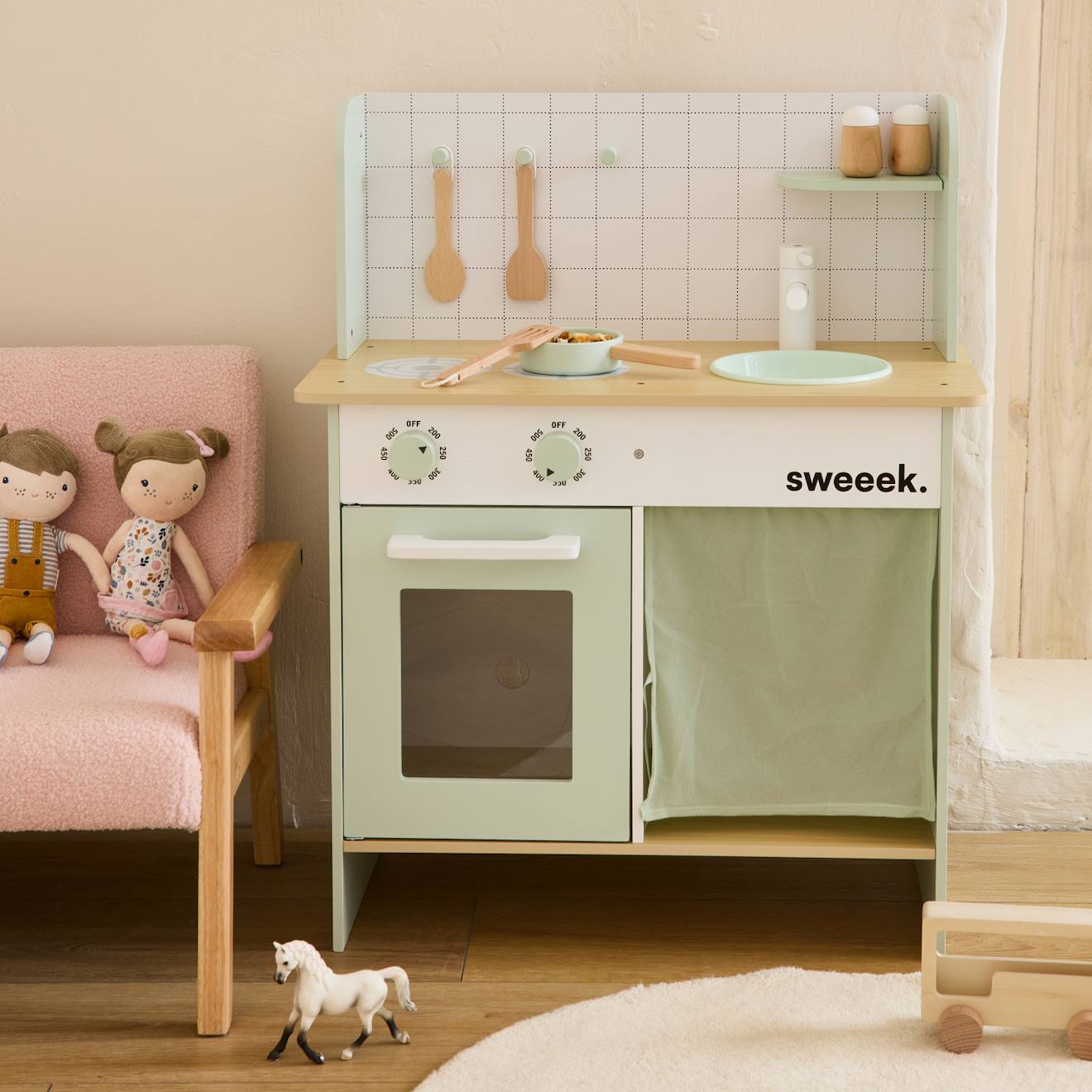 Cuisine En Bois Pour Enfant Cocotte Vert Céladon