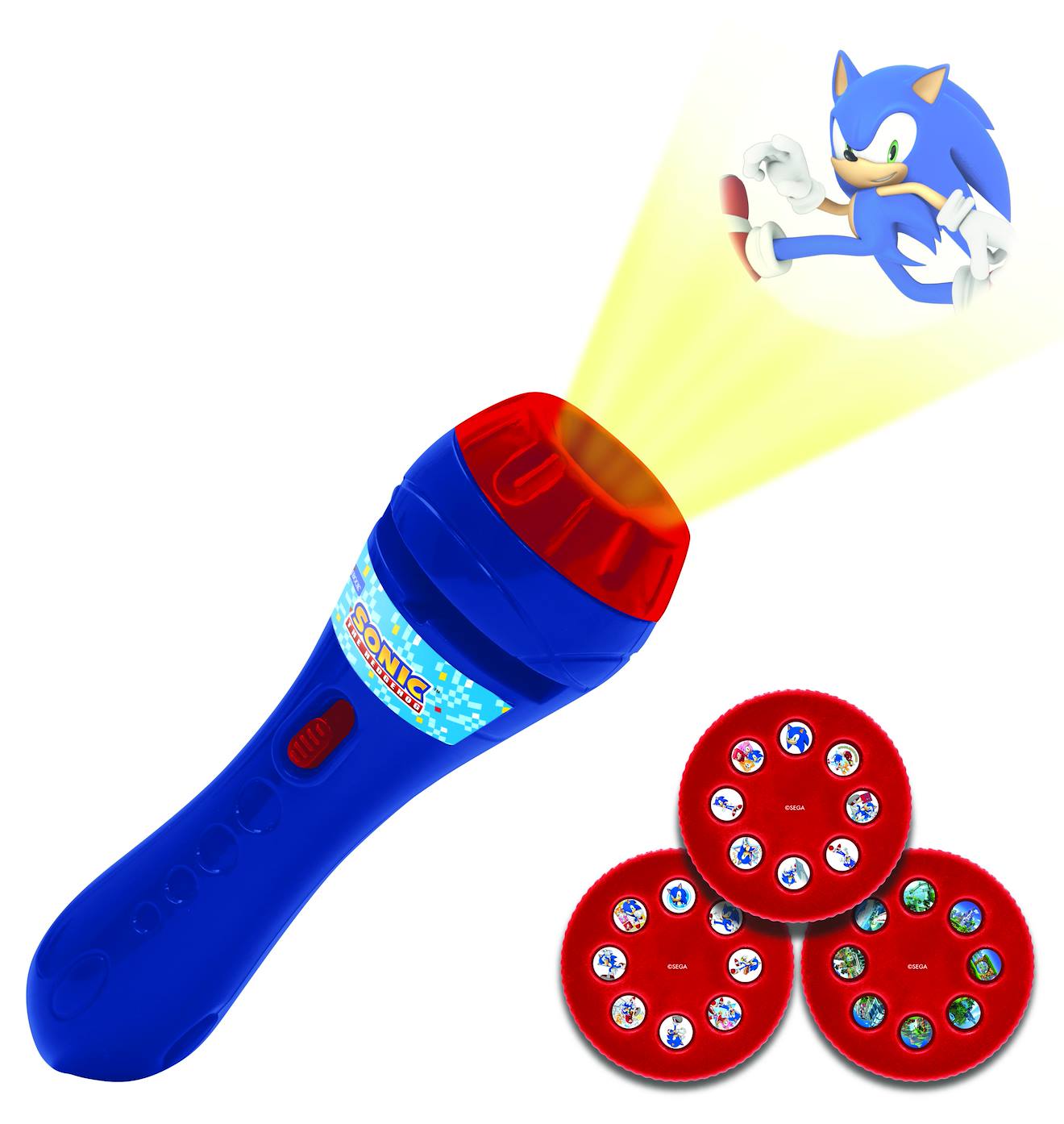 Lexibook Projecteur à Histoires et Lampe Torche Sonic Bleu