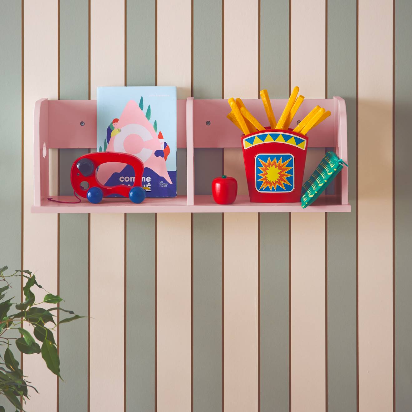 Etagère Murale Rangement Chambre Enfant 60cm Nephos Rose