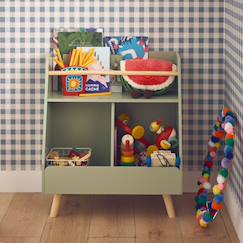 -Meuble de rangement enfant, 1 étagère et 2 espaces de rangement