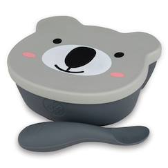 Puériculture-Repas-Vaisselle, coffret repas-Bol à ventouse en silicone + cuillère - koala