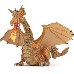 Jouet-Jeux d'imagination-Figurines, mini mondes, héros et animaux-Figurine dragon or avec flamme