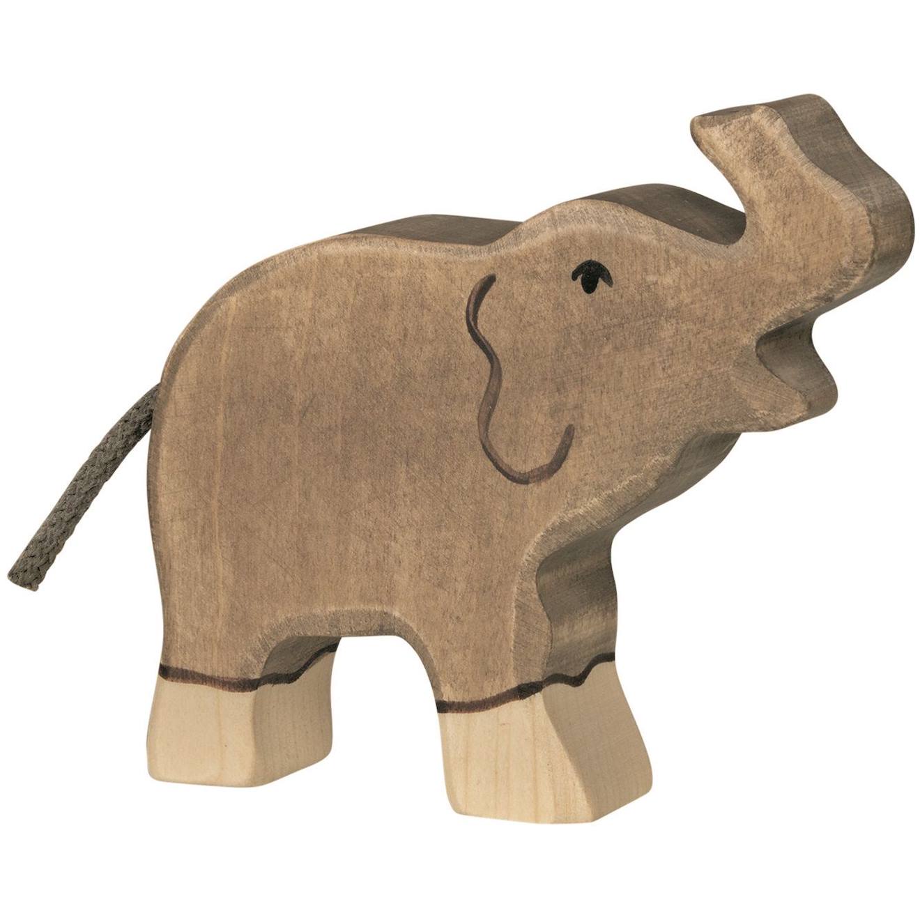Figurine Eléphanteau, Trompe Haute Gris