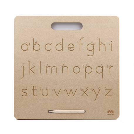 Mazafran - Tablette Écriture Minuscules Scripts Montessori Marron