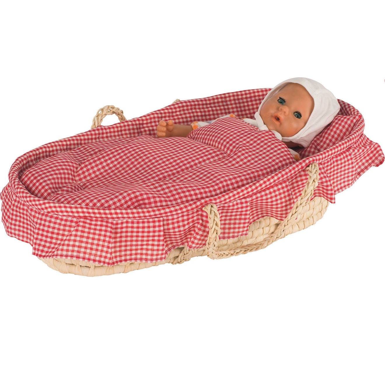 Couffin Avec Linge De Lit Rouge