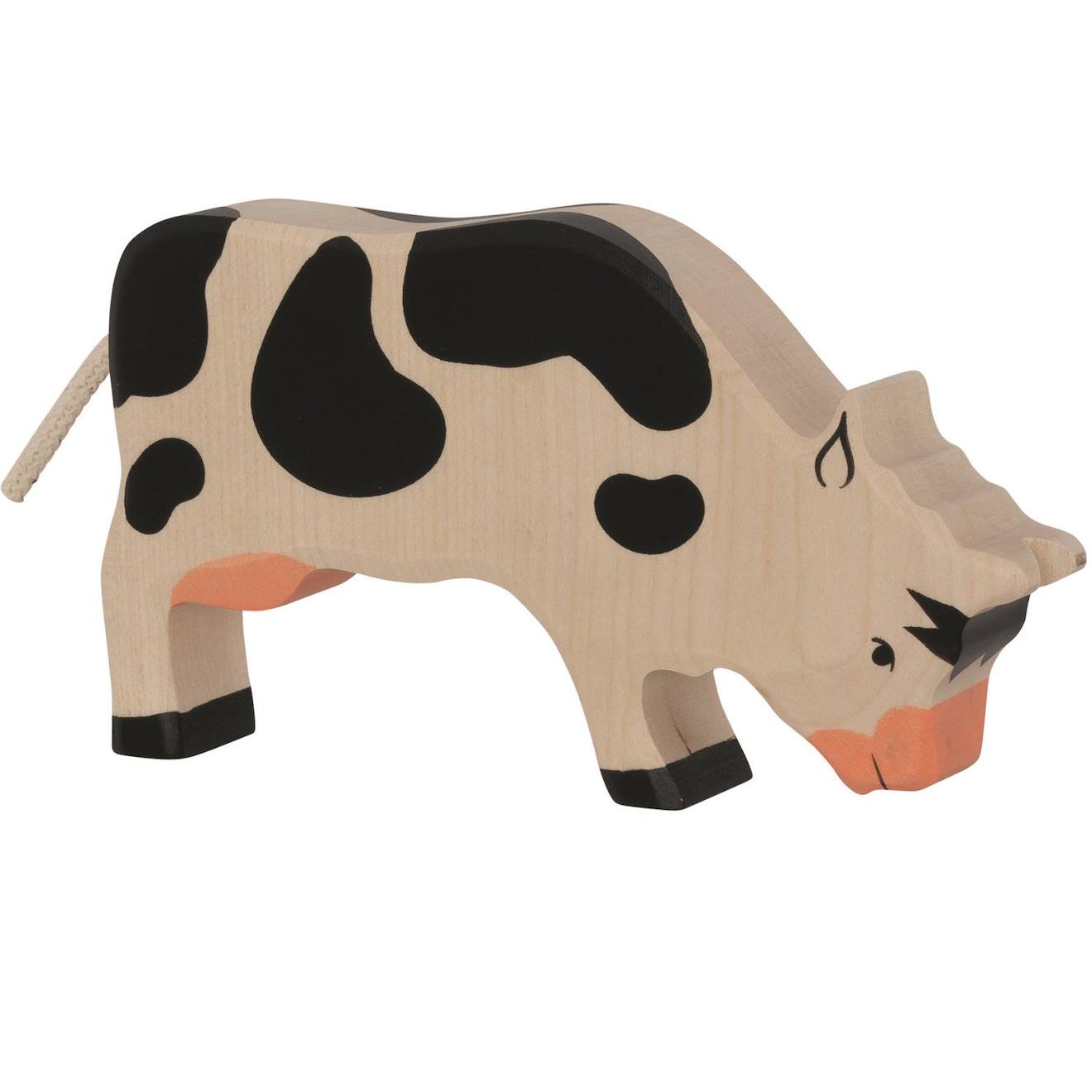 Figurine Vache Broutant, Noir Noir