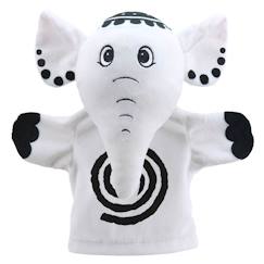 Jouet-Jeux d'imagination-Figurines, mini mondes, héros et animaux-Marionnette elephant noir et blanc