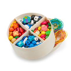 Jouet-Activités artistiques et musicales-Boîte de perles en bois - 260 gr.