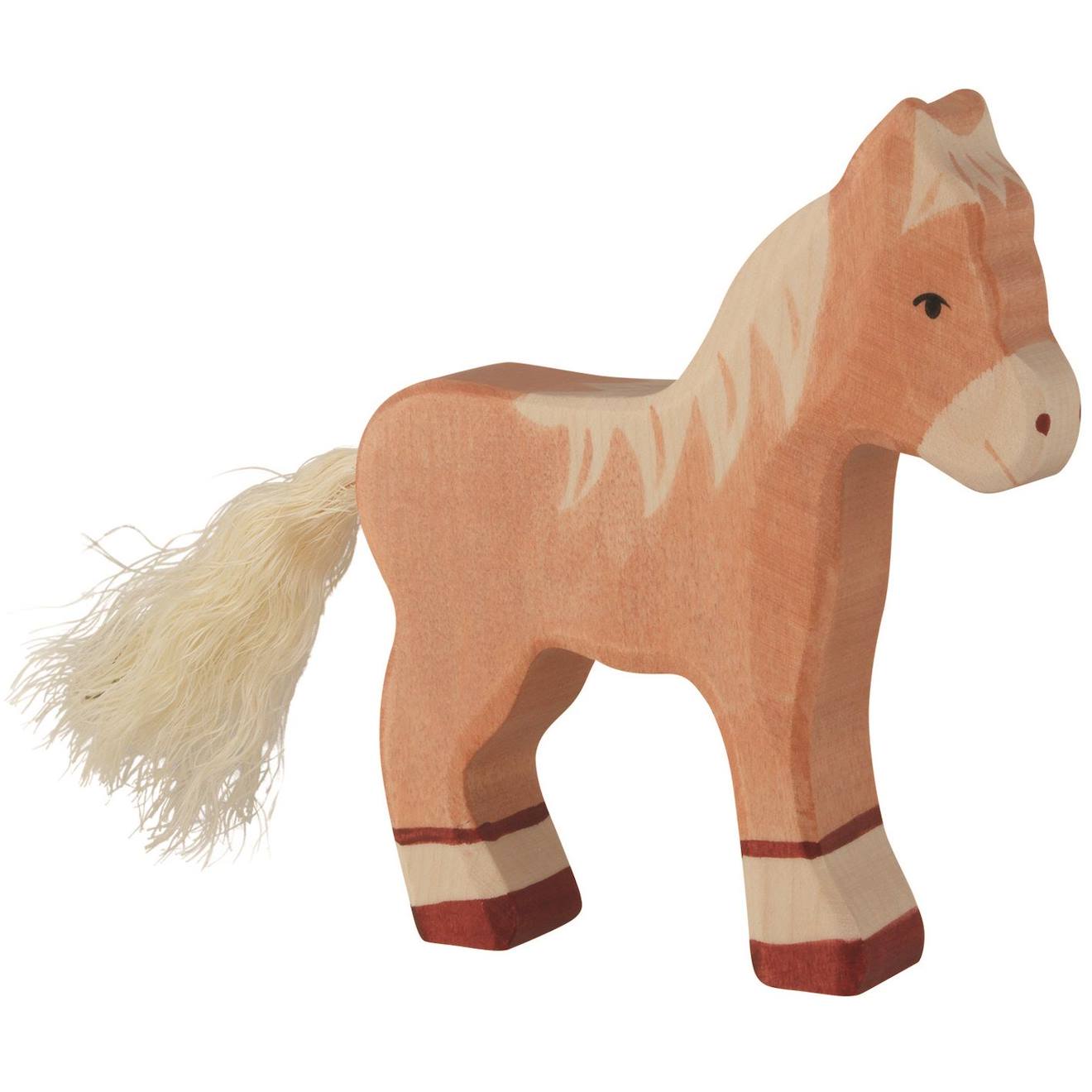 Figurine Poulain Debout, Marron Marron