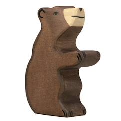 Jouet-Jeux d'imagination-Figurine petit ours brun, assis