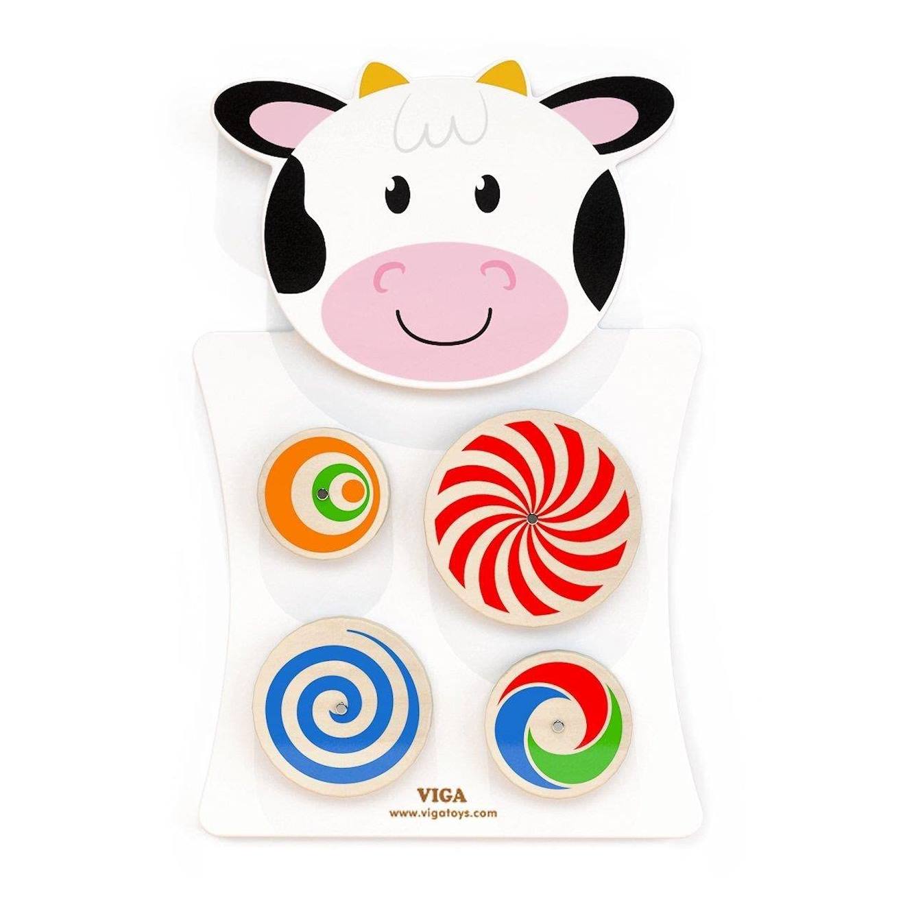 Panneau D'activités Mural Vache Blanc