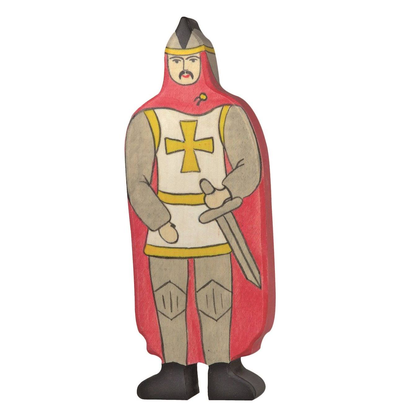 Figurine Chevalier Avec Manteau Rouge Rouge