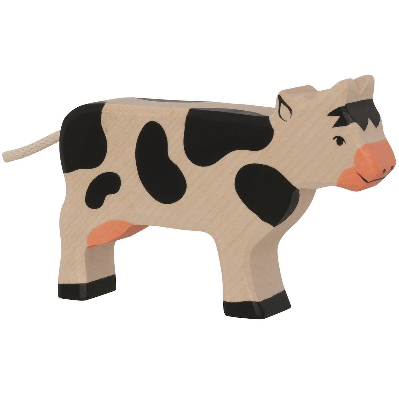 Figurine Vache Debout, Noir Noir