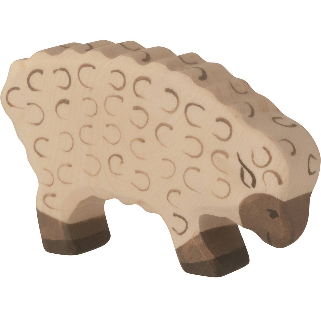 Figurine Mouton, Mangeant Beige