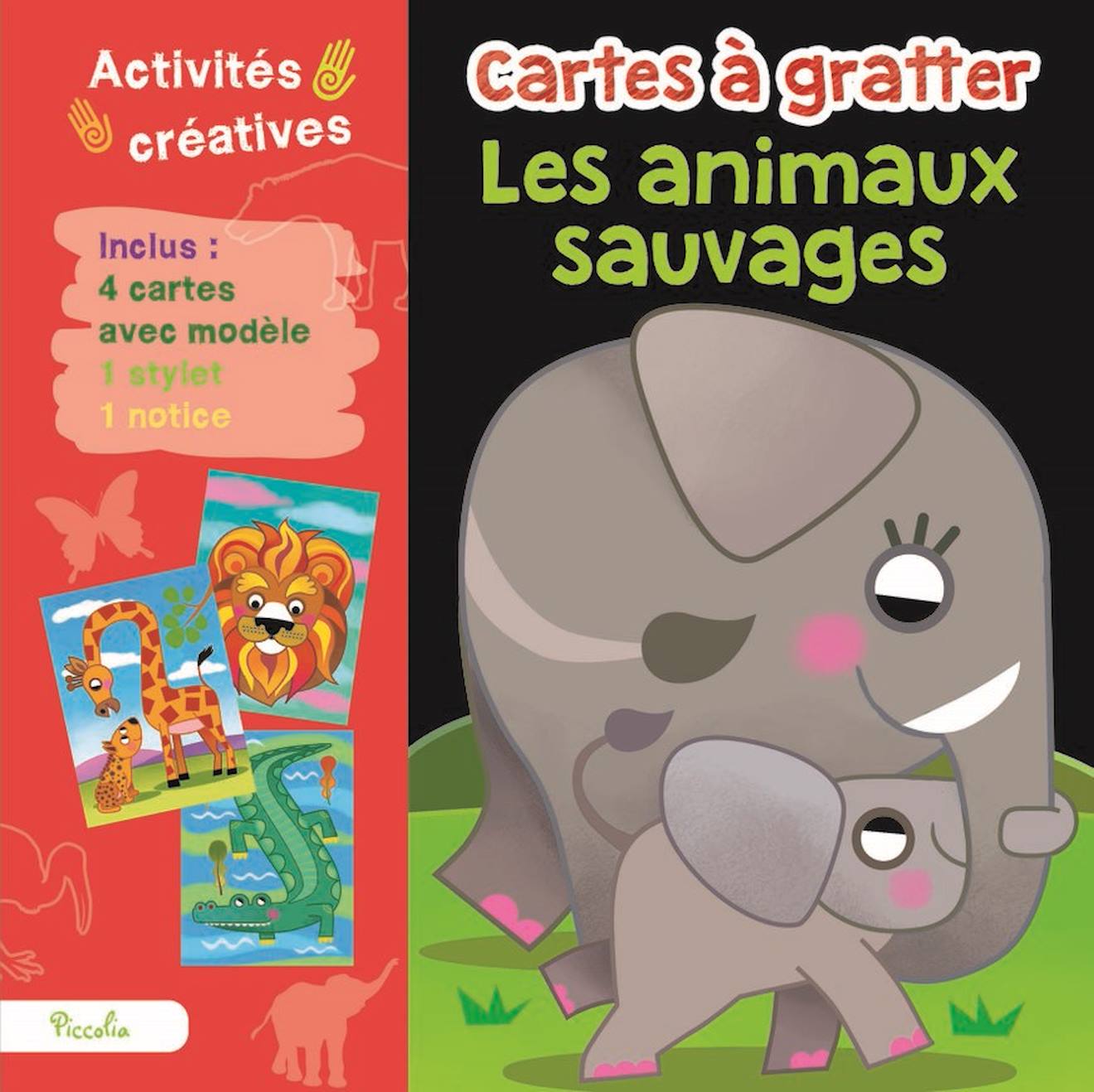 Cartes À Gratter Les Animaux Sauvages Rouge