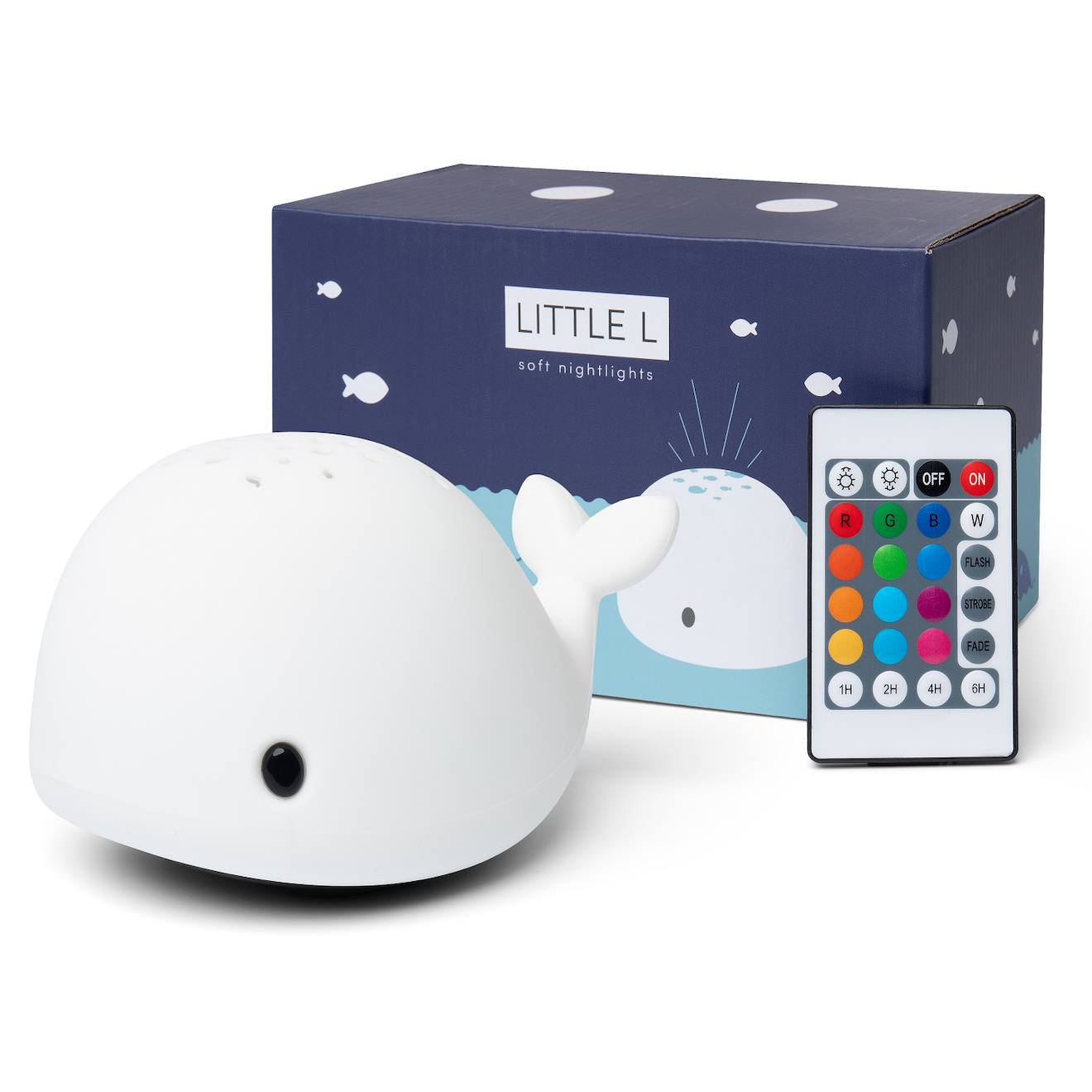 Veilleuse Baleine Avec Télécommande Blanc
